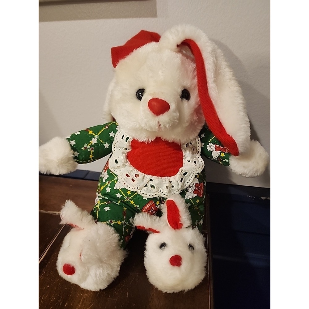 Interpur International Bedtime Bunny Pajamas‎ Slippers Plush Christmas Angels